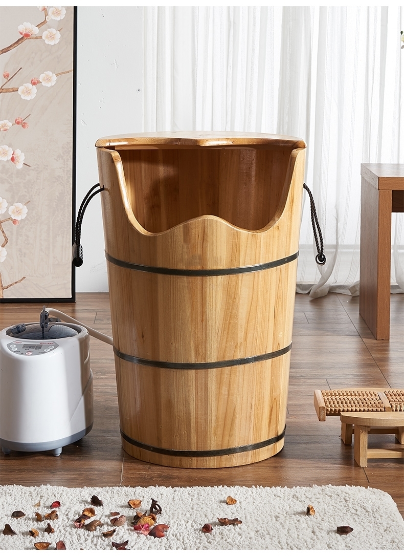 欧因桑拿/足浴/健身家具156 家用泡脚桶木质熏蒸木桶足浴加热洗脚盆