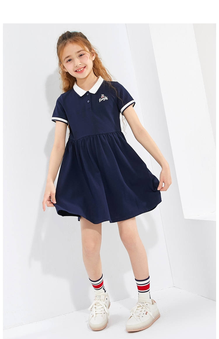 巴拉巴拉女童连衣裙儿童裙子新款夏装大童公主裙polo裙洋气