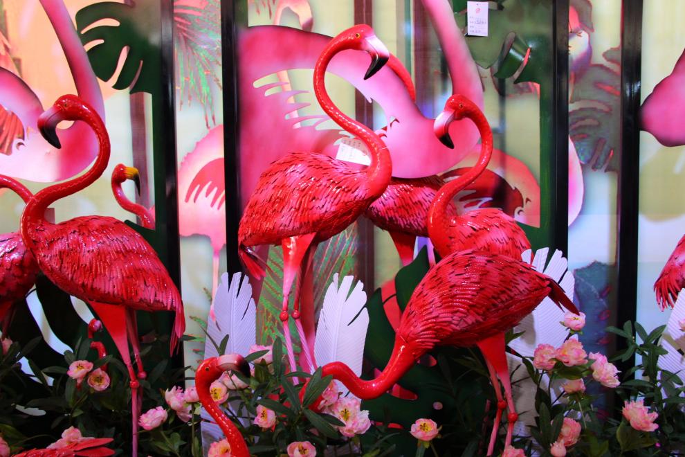 婚庆道具铁艺火烈鸟摆件商场橱窗美陈露台花园布置森系婚礼装饰