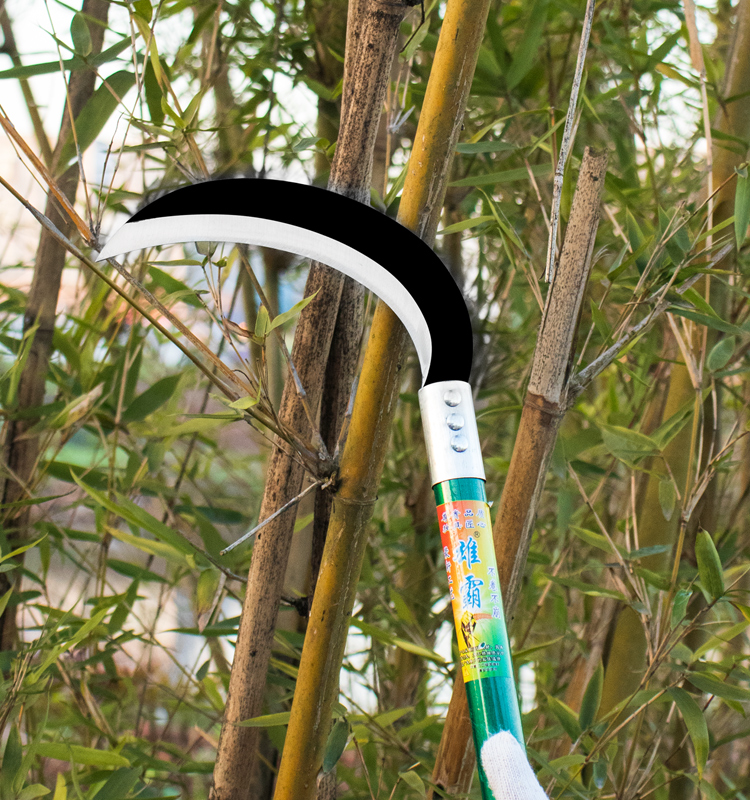 jing ping农用割草长柄镰刀加厚锰钢除草开路草刀割韭菜大弯刀打草收