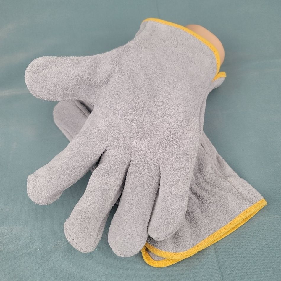 牛皮电焊短款手套防热烫皮手套耐磨耐高温隔热手套焊工专用防护升级款