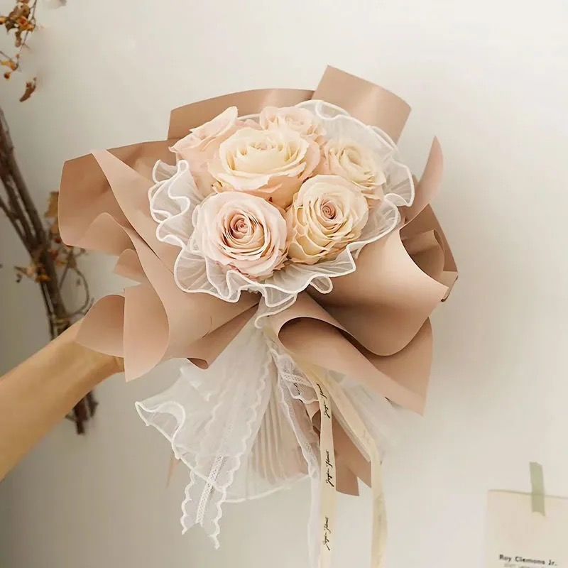 《ins包花纱星月纱蕾丝亮片纱手工花束diy材料玫瑰花包装纱星星网纱