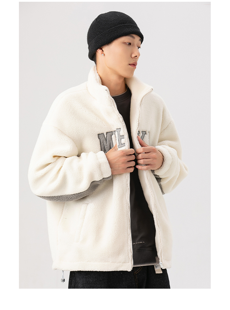 champion冠军原创羊羔绒外套男冬装棉服日系复古宽松休闲加厚情侣款