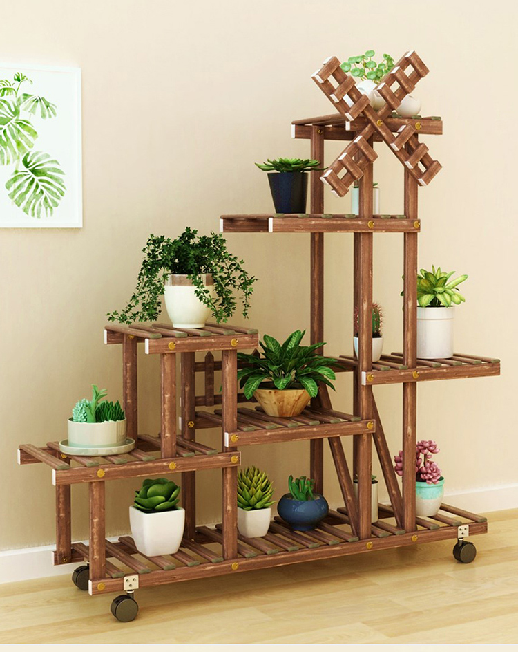 实木花架子室内多层落地式阳台置物架多肉绿萝植物北欧花盆架创意花架