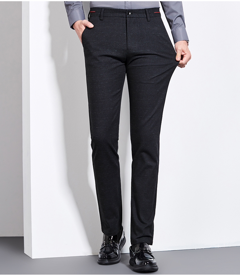 雅鹿秋季新款休闲裤男士修身韩版宽松小脚黑色西裤弹力商务裤子kw