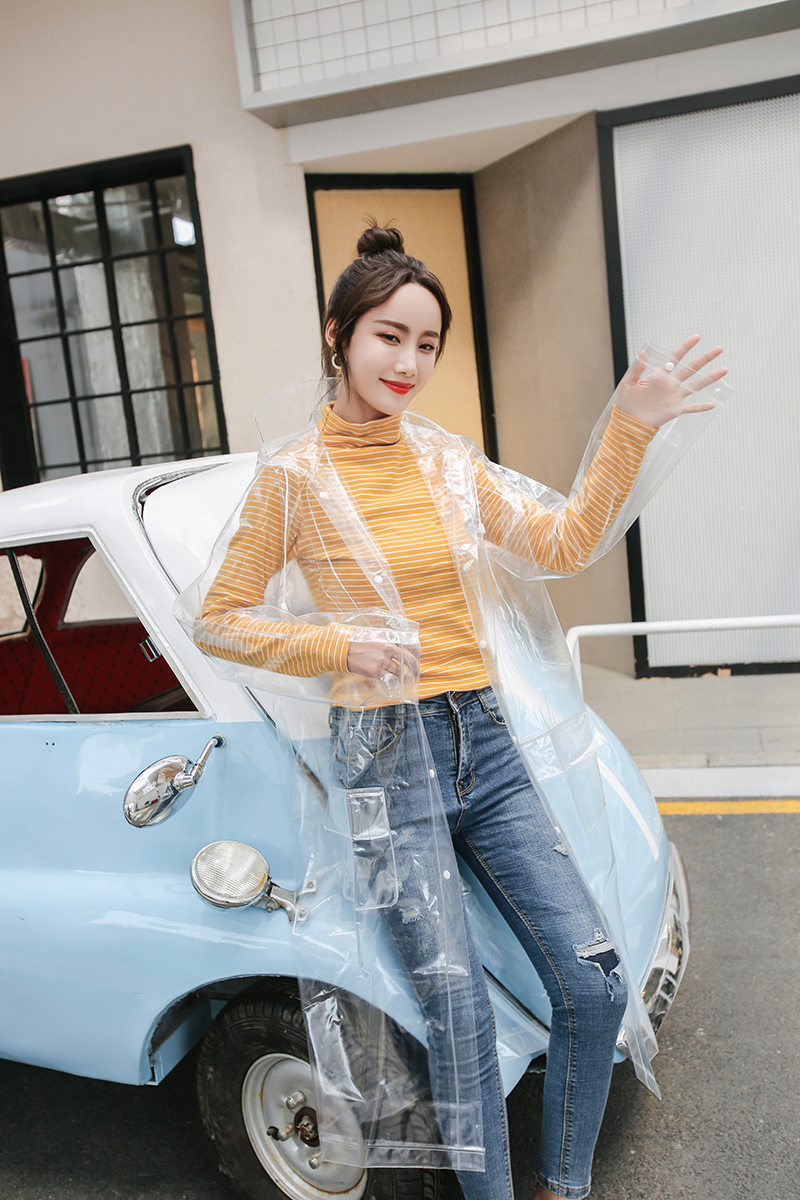 封后韩版时尚雨衣长款全身成人便携透明雨披行人男女外套