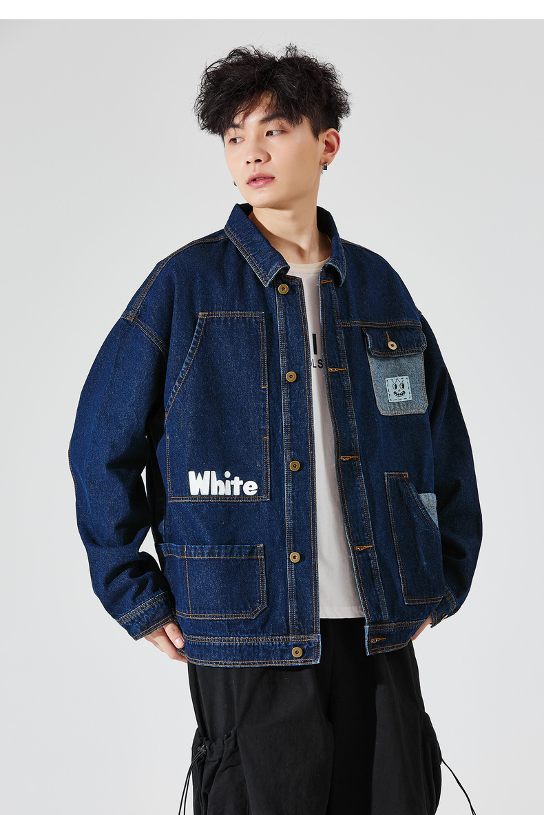 桃心联名唐狮2020春秋新款牛仔外套男宽松韩版ins潮流学生上衣xl深