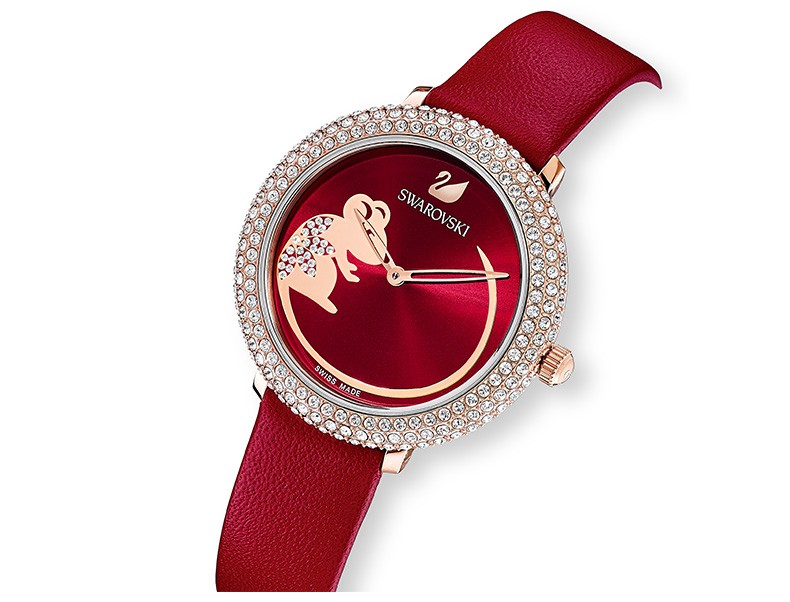 正品联保swarovski施华洛世奇如意鼠石英手表手表女腕表女节日女友