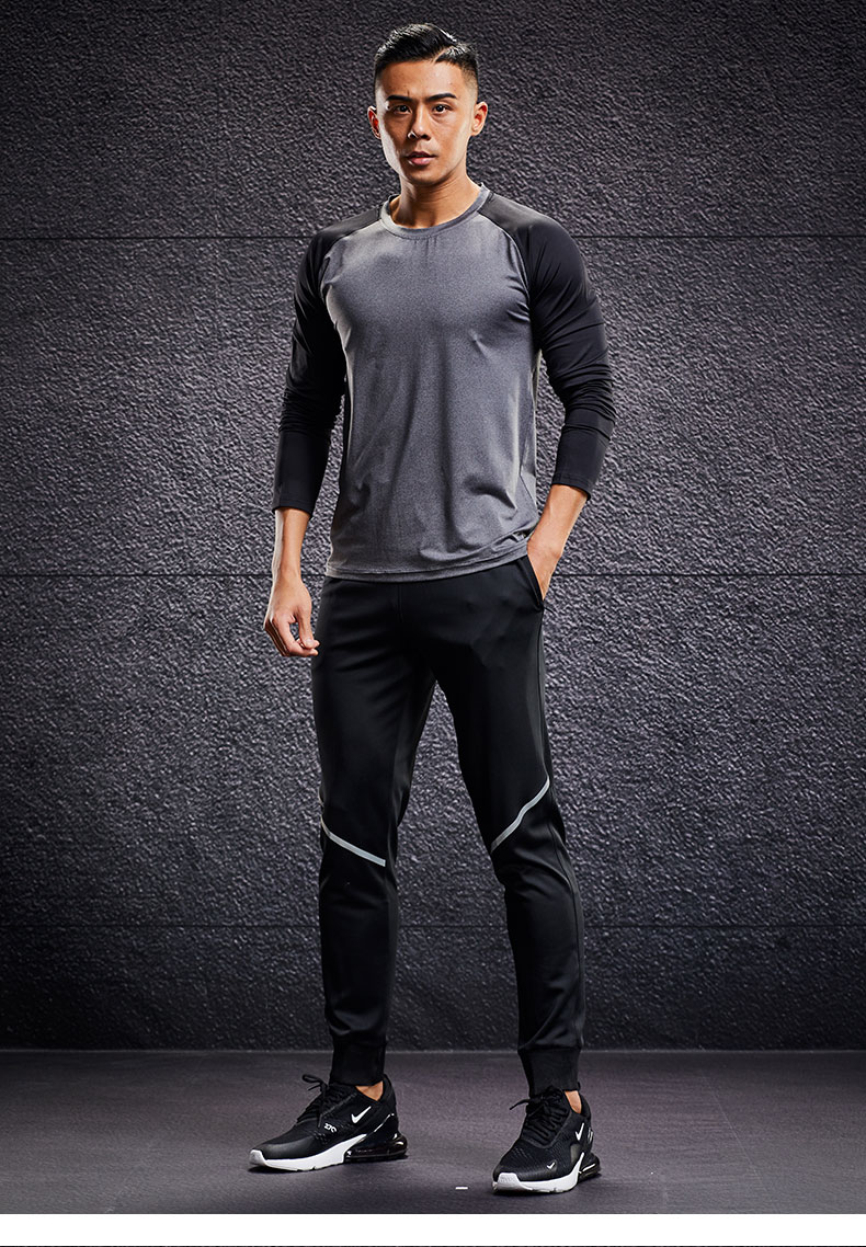 珂卡慕kekamu健身服套装男运动紧身衣速干吸汗长袖两件套夏季训练服