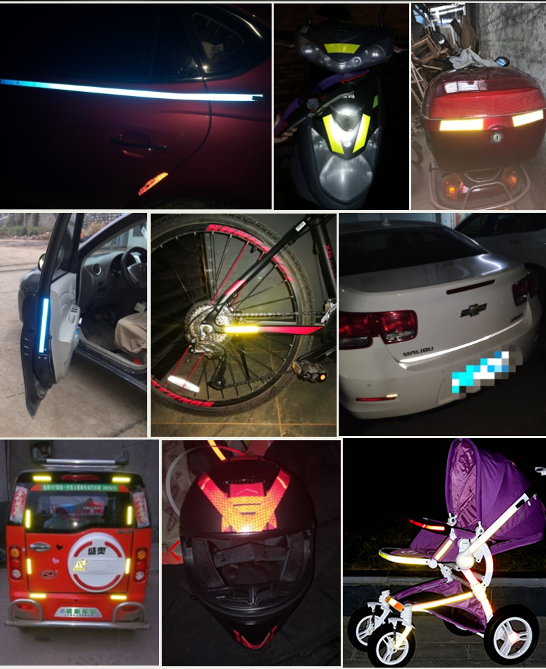 3cm反光贴汽车反光贴纸夜间摩托车反光条警示标识电动车夜光装饰