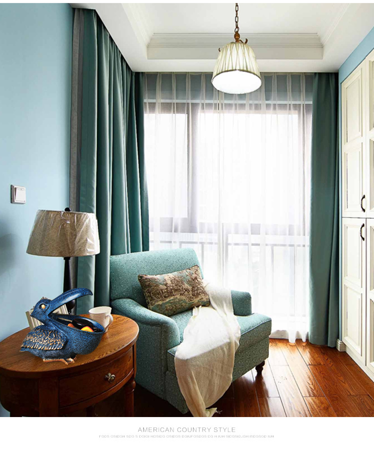 欧式天鹅摆件客厅房间小摆设玄关电视酒柜现代创意个性家居装饰品蓝色