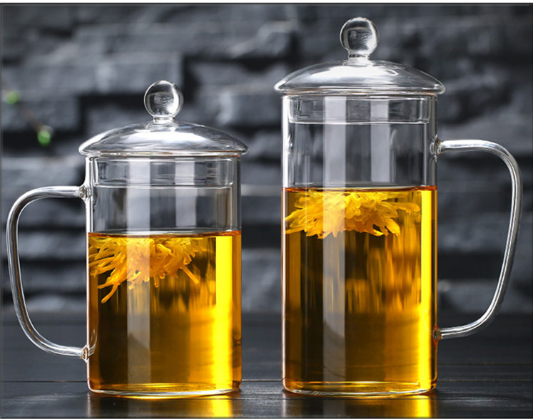 ml超大容量加厚玻璃杯耐高温花茶杯防烫怀旧复古大茶缸家用水杯茶杯