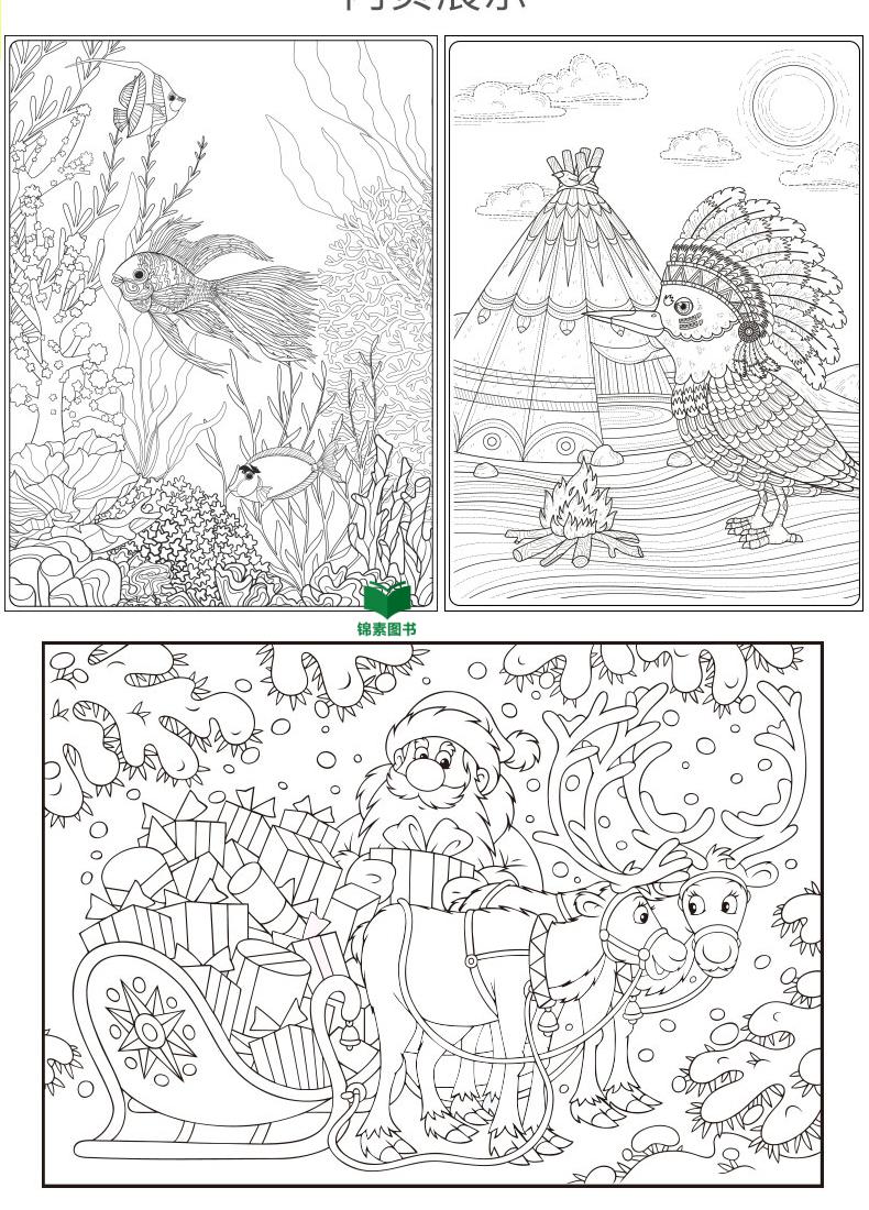 秘密花园涂色书正版大人涂画书减压解压创意画本儿童小学生填颜色动漫