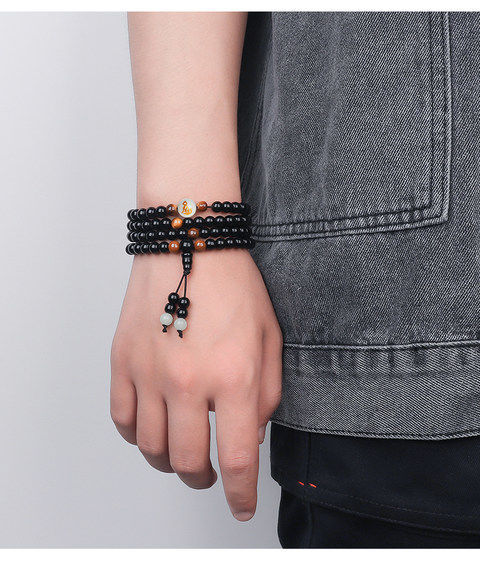 手串佛珠手链男潮韩版简约个性夜光十二生肖男士男生珠子串珠手》无著