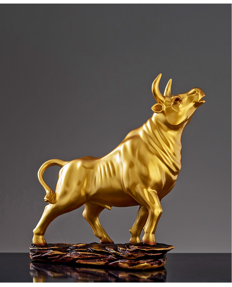 三维工匠牛气冲天摆件华尔街牛客厅办公室办公桌桌面招财吉祥物开业送