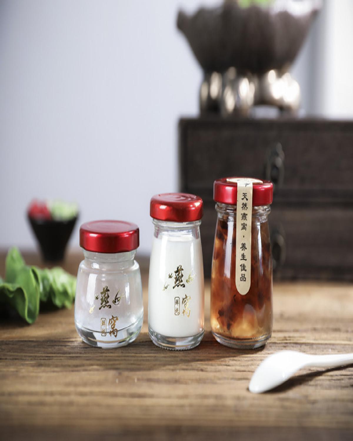 燕窝瓶子玻璃密封罐家用鲜炖燕窝分装空瓶即食耐高温小号无铅 100ml燕