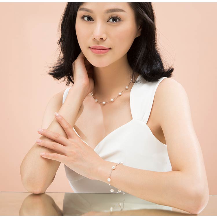 京润珍珠恋夏淡水珍珠手链78mm