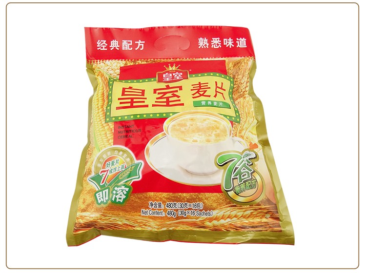皇室即溶营养麦片480g30gx16包袋装谷物麦片早餐冲饮即食快熟营养学生