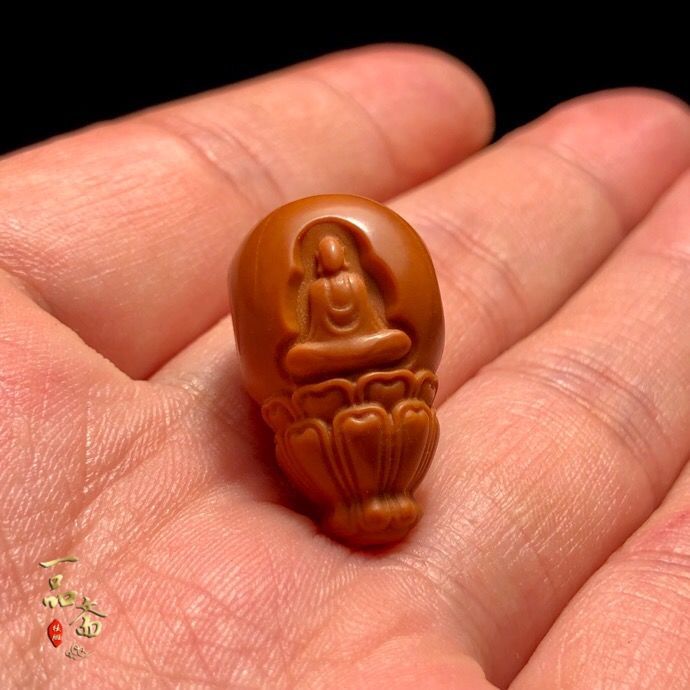 橄榄核三通佛头吊坠挂件雕刻无相佛单籽核雕单颗手串配饰文玩配珠橄榄