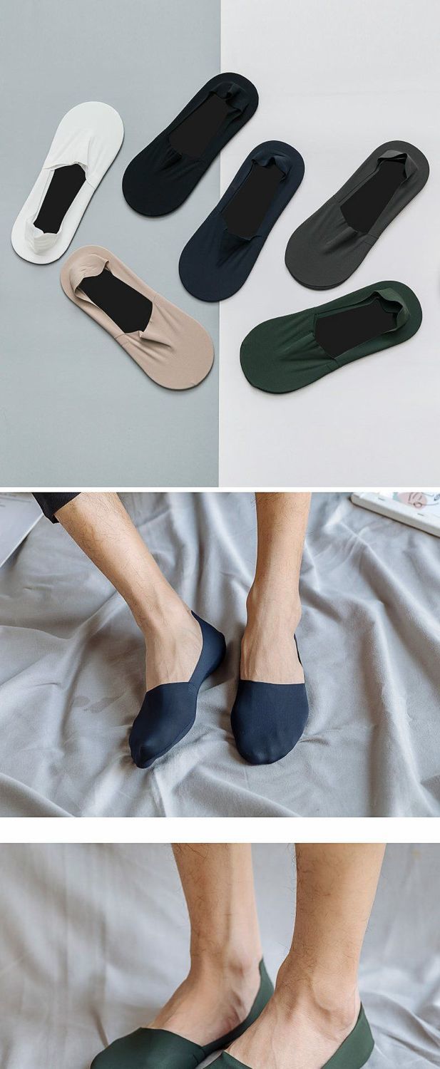 袜子男夏天薄款透气男士冰丝船袜硅胶防滑隐形袜夏季超薄纯色短袜