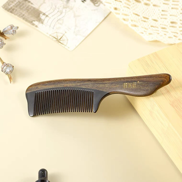 谭木匠cghj0503天然木梳子按摩护发梳送爸爸礼物牛角梳cghj0503天然木
