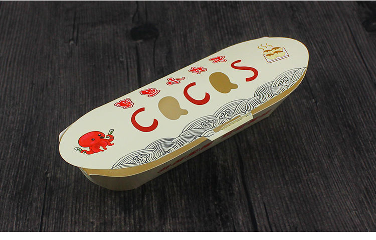 章鱼小丸子盒子 章鱼烧包装盒 章鱼小丸子材料打包盒4-6粒装 d款 4个