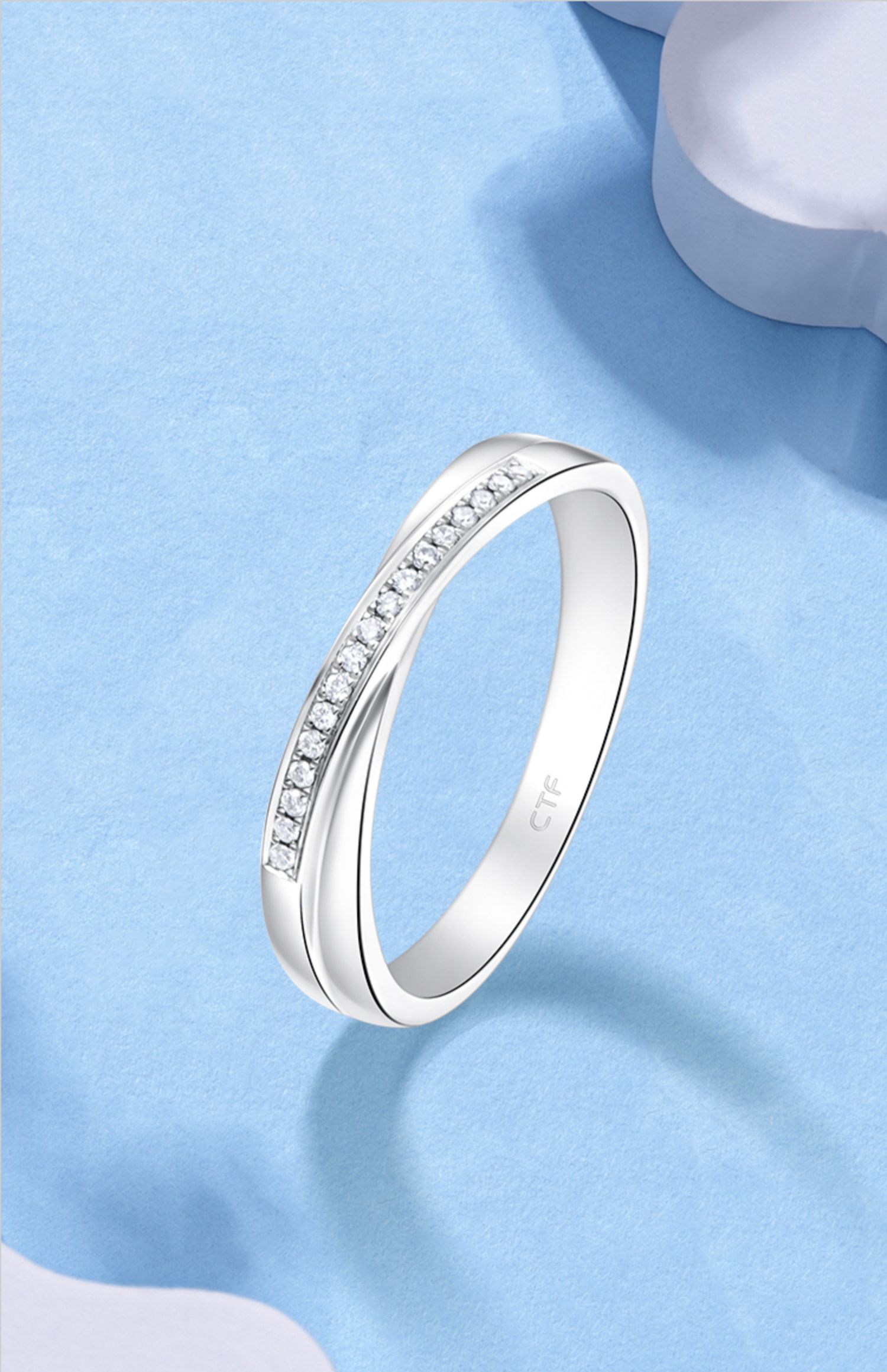 周大福(chow tai fook)铂金戒指na1187 周大福情约系列幸福情侣铂金