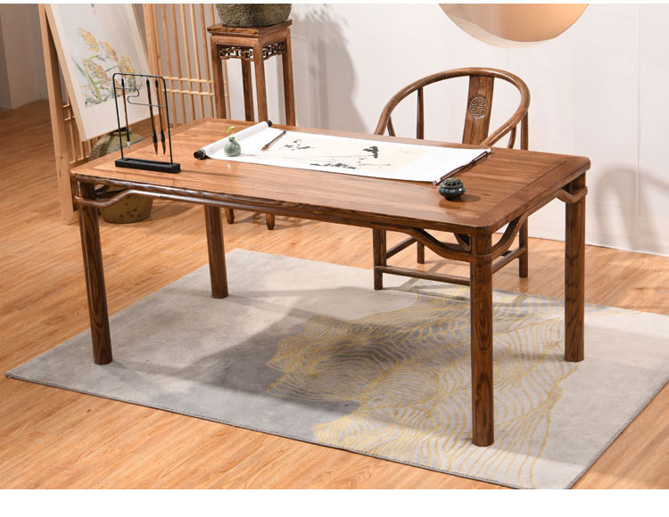 明式实木书法桌书画桌画案简约仿古新中式书桌写字台办公桌电脑桌泰