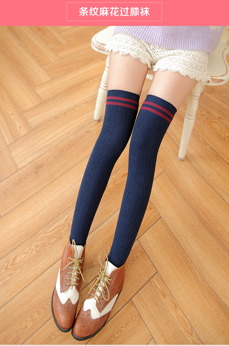 日系过膝袜子女f滑高筒袜学院风长筒袜套学生堆堆袜tcvv