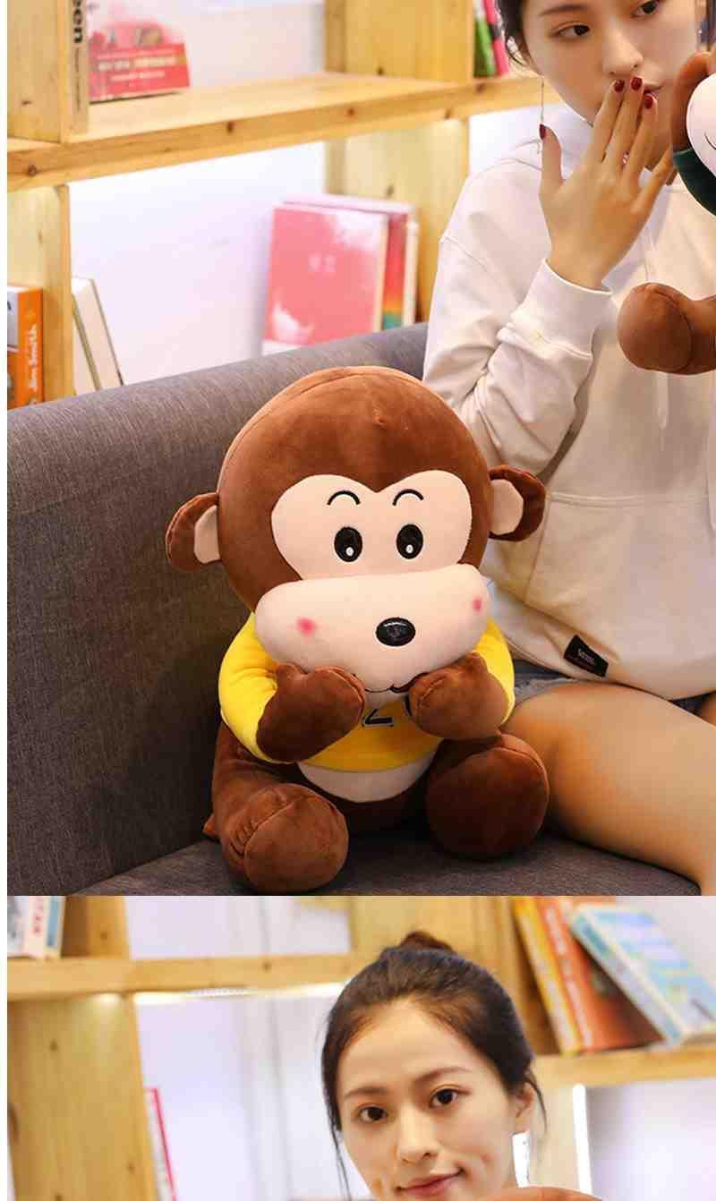 520三不猴卡通猴子公仔儿童毛绒玩具女生朋友生日礼物害羞猴娃娃军绿