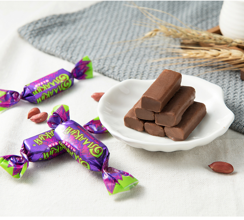 锦大紫皮糖巧克力休闲零食喜糖果500g新老包装随机发货