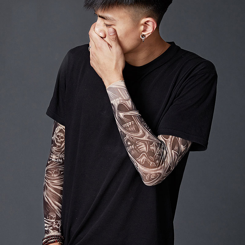 new lake手套 new lake防晒手袖冰爽护臂纹身袖套男花臂套袖夏开车