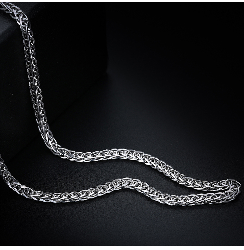 999纯银肖邦链粗款男士单链镀白金挂链个性潮人长款纯银配链项链 jimi