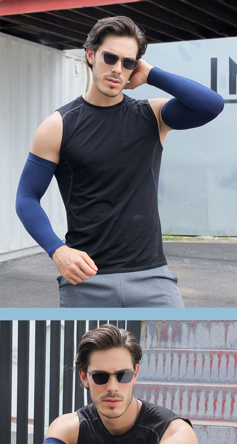 大码冰袖加大号夏季钓鱼骑车防晒冰丝袖套男宽松手臂套袖加肥加大