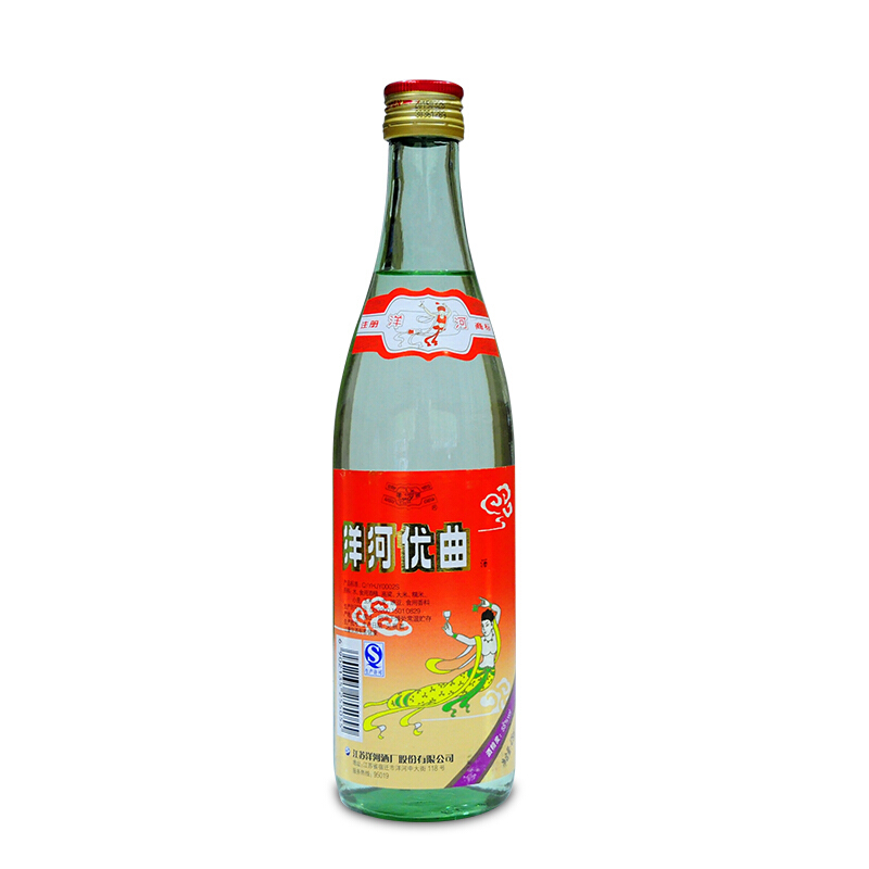 洋河 白酒洋河优曲55度475ml*12瓶浓香型白酒光瓶酒 整箱12瓶装