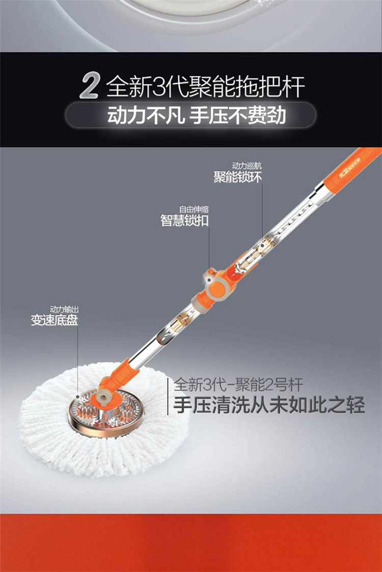 大卫拖把桶组合q5双驱动拓扑可拆洗脱水篮免手洗拖布墩布1杆2头