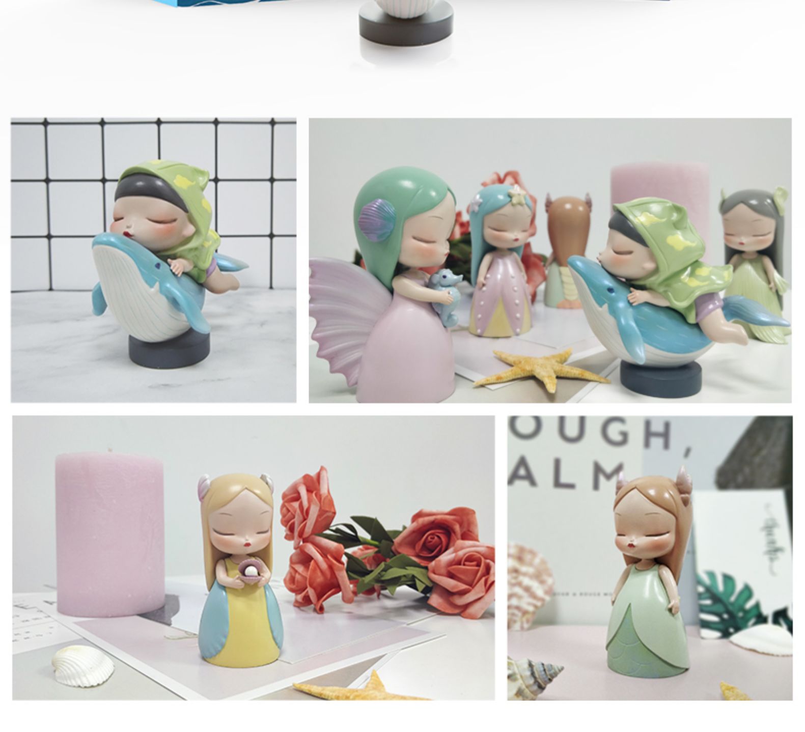 白夜童话海洋之歌车载装饰品浪漫桌面公仔可爱小摆件送女生日艺呈