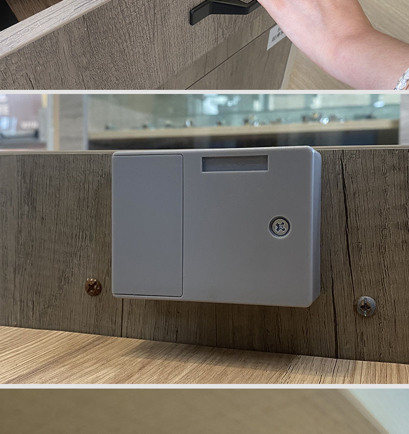 《免开孔抽屉锁电子智能感应锁柜子锁隐形锁文件柜对开柜门锁衣柜锁