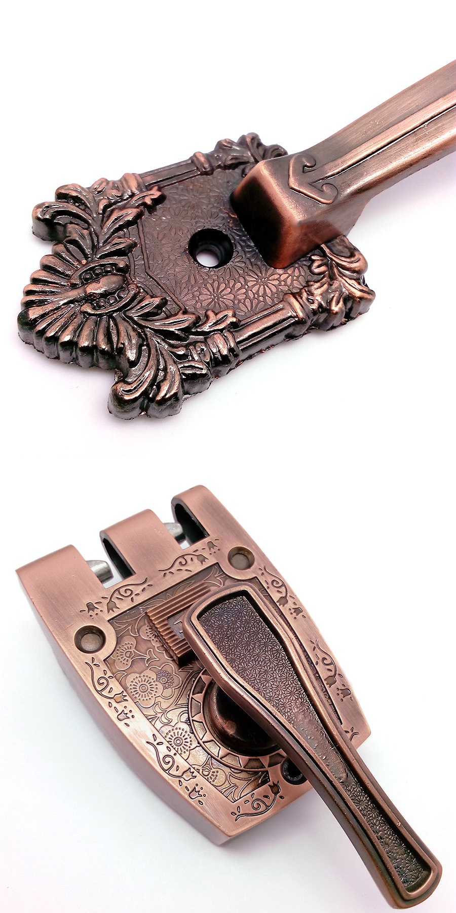 汐岩精品老虎锁防盗锁老式虎齿外装木大锁自动锁ia超b级锁芯