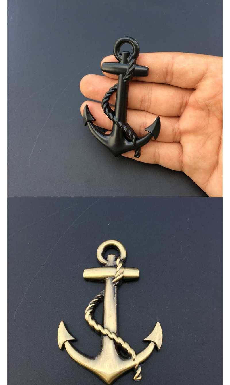 汽车个性装饰贴船锚海军车标金属十字架海军车身贴海盗船车尾标 小号