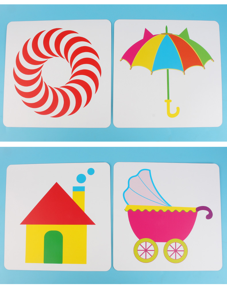 彩色卡片婴儿早教卡视觉激发618个月益智图书宝宝训练视力多彩颜色