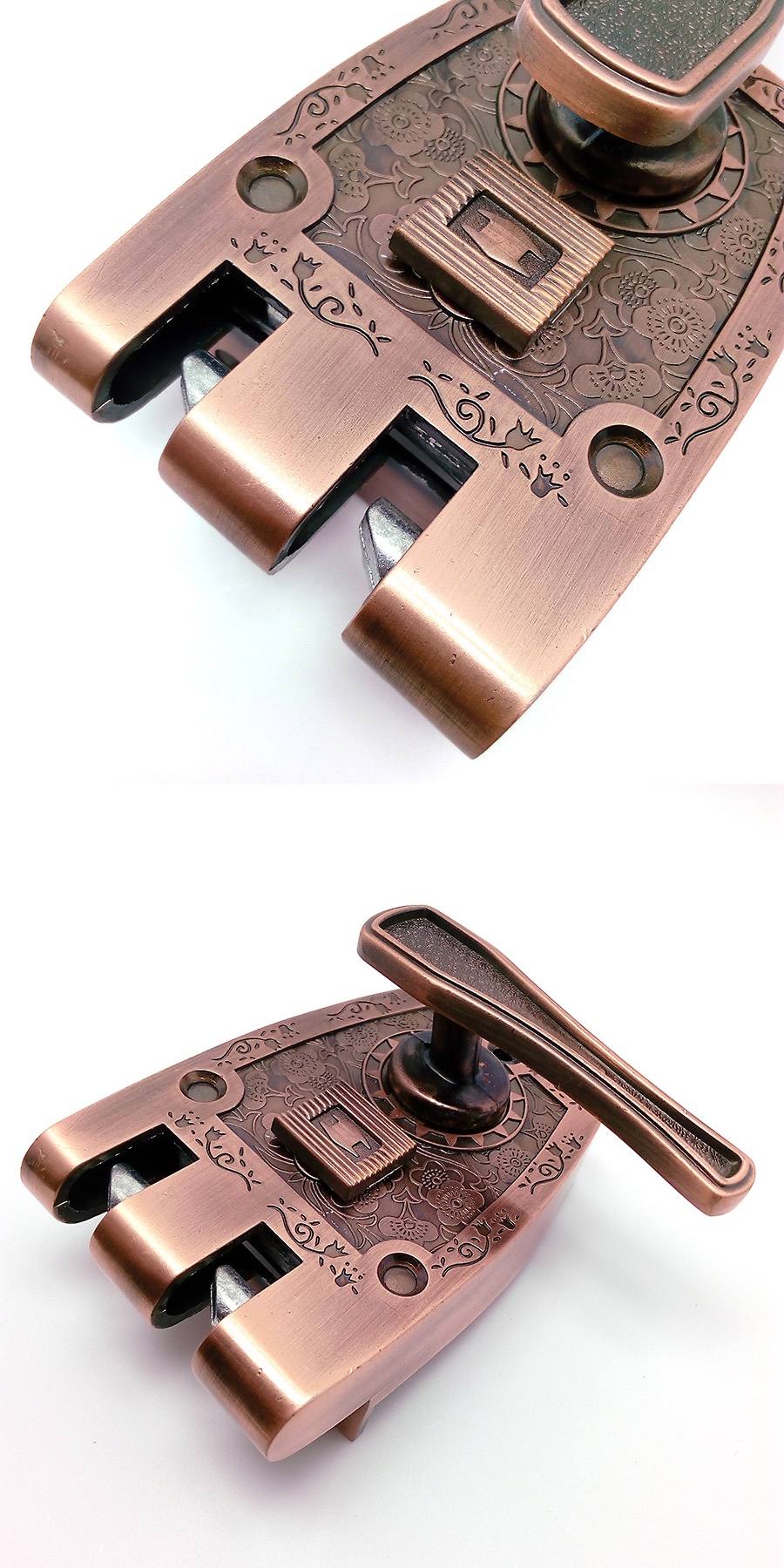 汐岩精品老虎锁防盗锁老式虎齿外装木大锁自动锁ia超b级锁芯