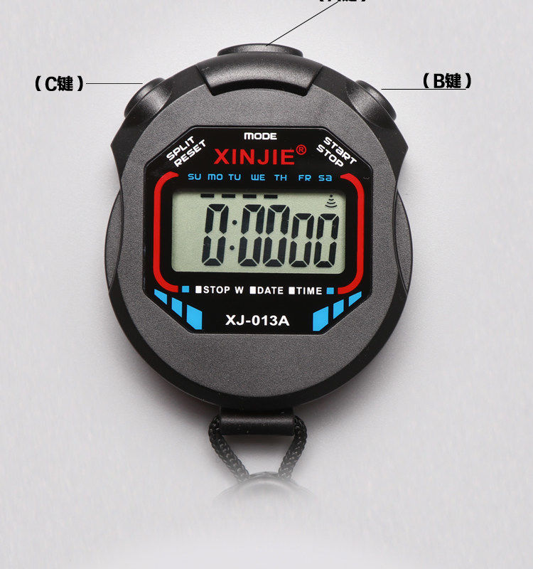 电子秒表计时器运动健身学生比赛跑步田径训练游泳裁判防水秒表xj008