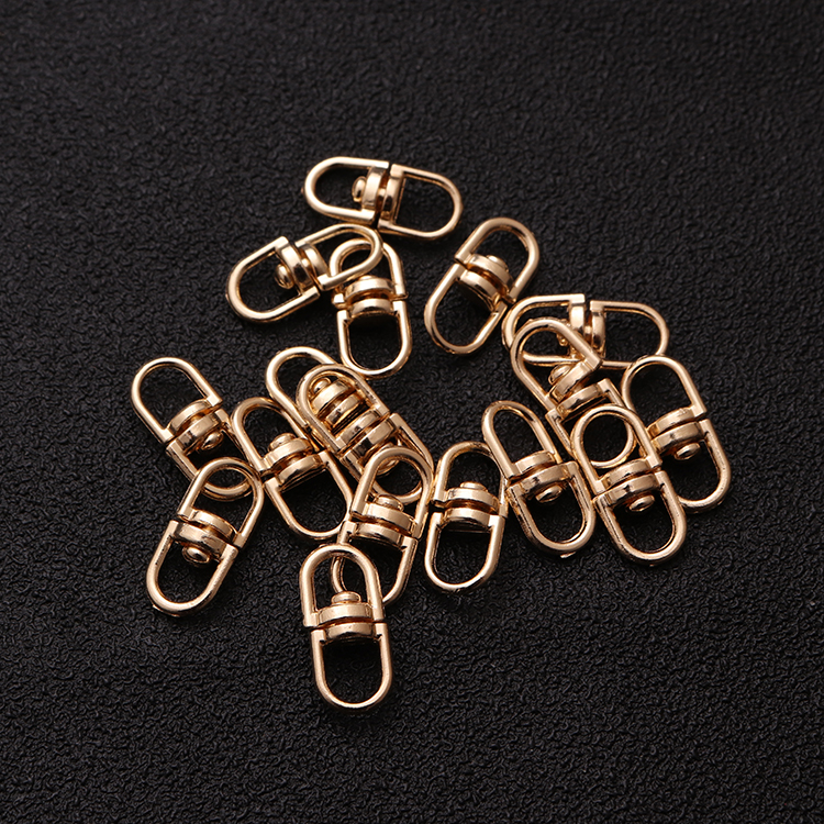 new lake8字扣锌合金金色银色大八字环狗扣旋转钥匙链圈连接环diy挂件