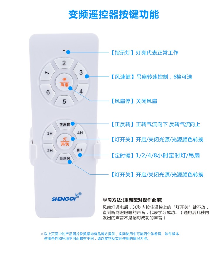 【zxcxz吸顶灯】 风扇灯遥控器通用三档变频六档吊扇灯具配件遥控开关