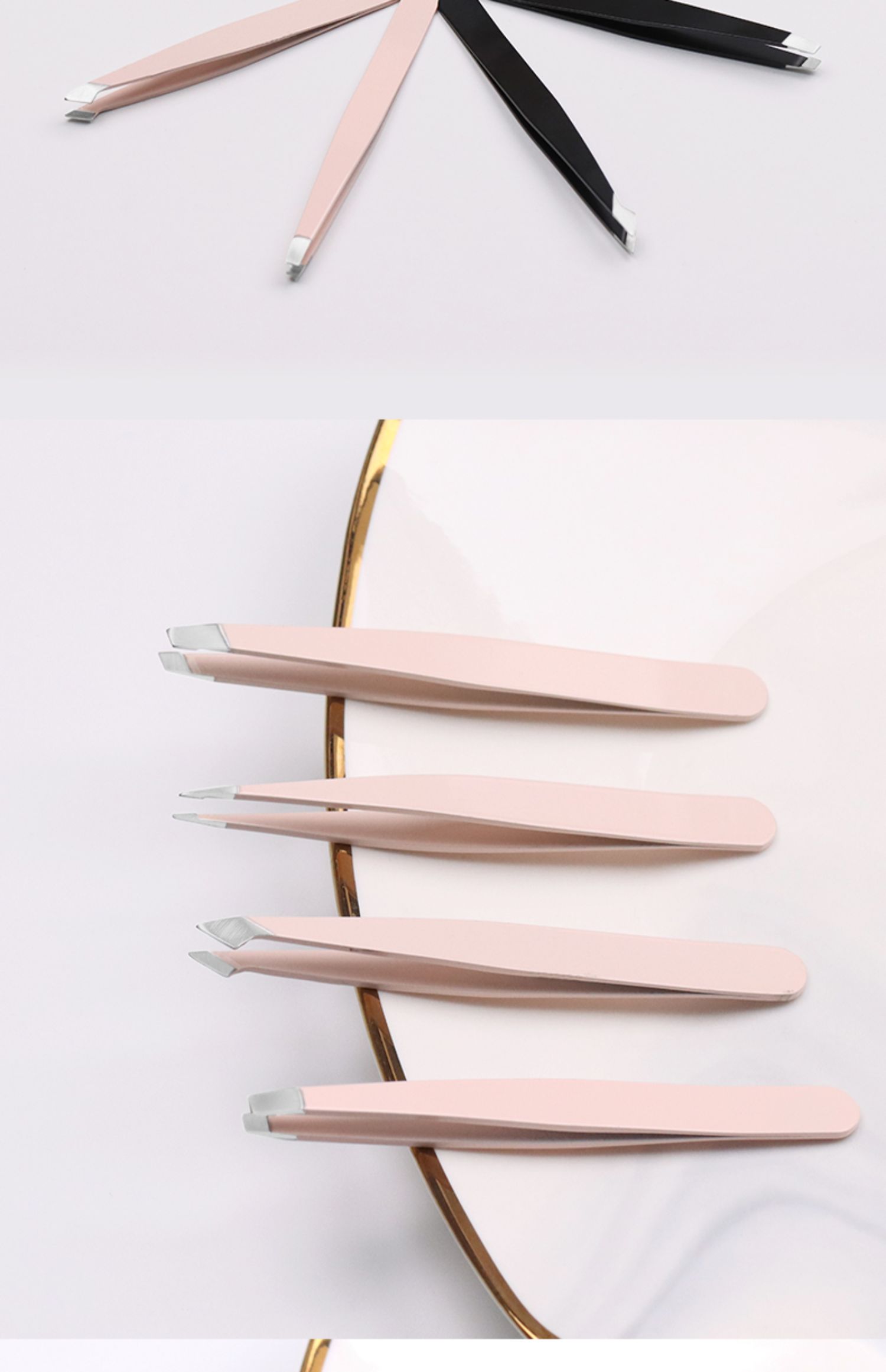 眉夹小镊子拔毛钳修眉毛夹子贴假睫毛工具套装拔胡子胡须男士器 三维