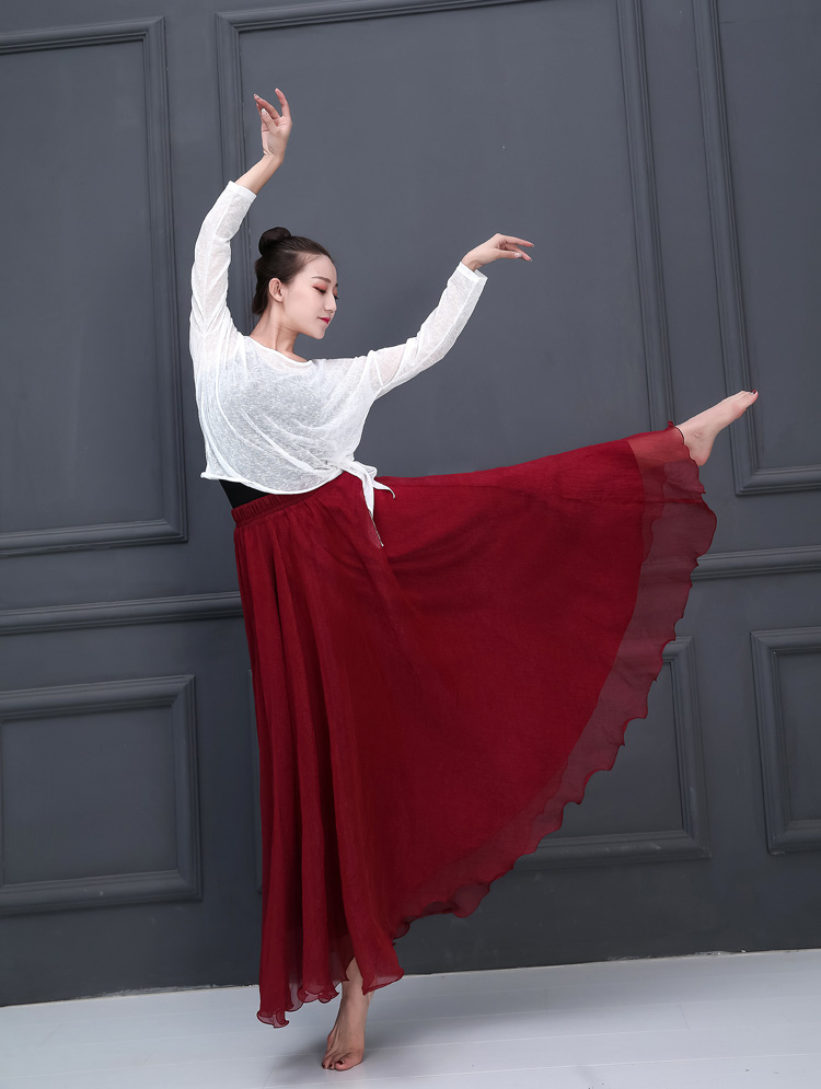 帝舒莱新款成人女士夏雪纺广场舞演出半身长裙拖地8米飘逸大裙摆练习