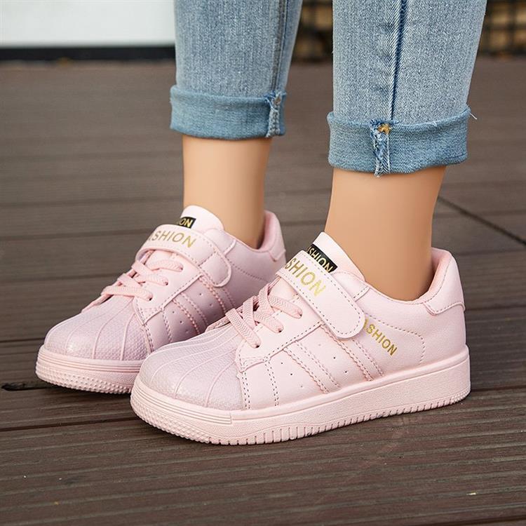 儿童小白鞋女童运动鞋2021新款春秋单鞋百搭休闲贝壳头板鞋男童鞋