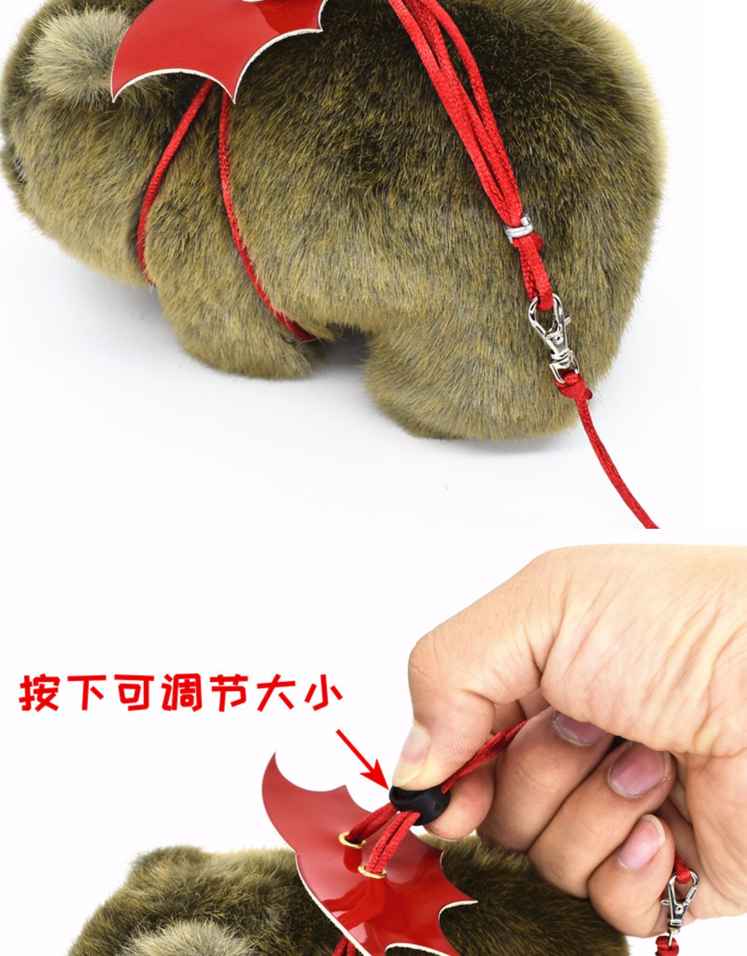 翅膀外出牵引绳竹鼠绳子荷兰猪溜溜绳刺猬龙猫脖套仓鼠宠物牵引带长1