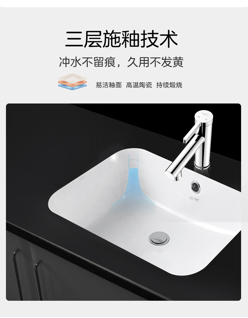 东鹏卫浴洗面盆台下盆洗脸盆陶瓷嵌入式圆形方形洗手盆一体盆卫生间